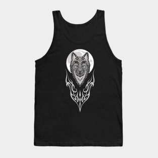 Wolf head and moon. Tank Top